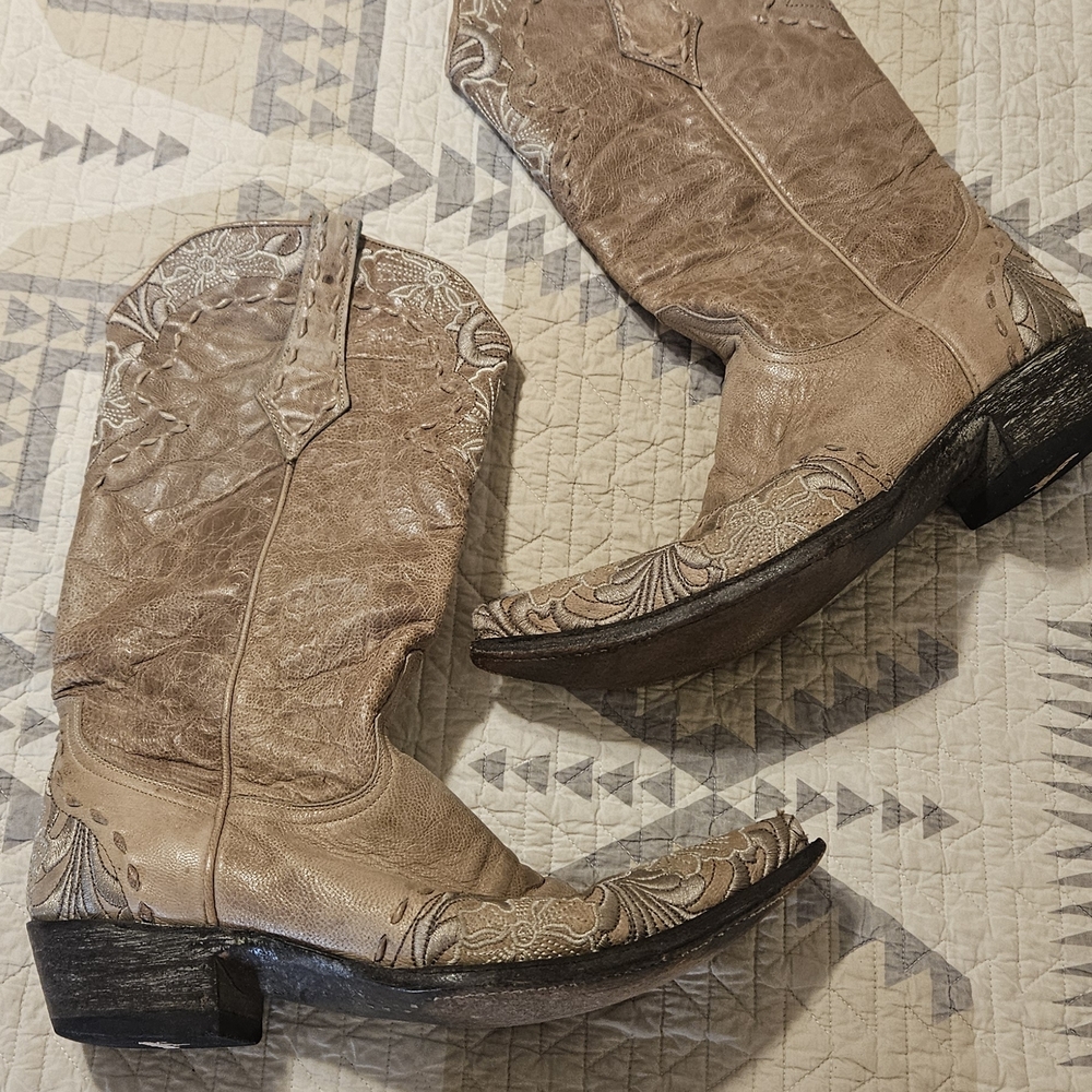 Old Gringo Cowboy Boots Tan/Ivory